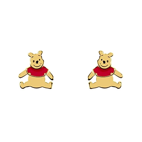 Boucles d'oreille Winnie l'ourson argent plaqué or