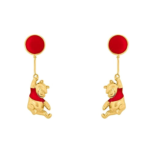 Boucles d'oreille Winnie l'ourson rouge