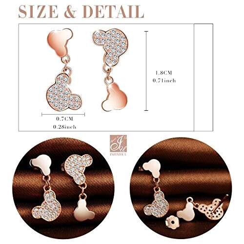 Boucles d'oreille Winnie l'ourson or rose variant 0 