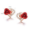 Boucles d'oreille La belle et la bête or rouge plaqué or - miniature variant 2