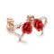 Boucles d'oreille La belle et la bête or rouge plaqué or - miniature variant 5