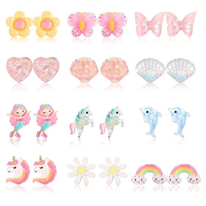 Boucles d'oreille Dauphin multicouleur