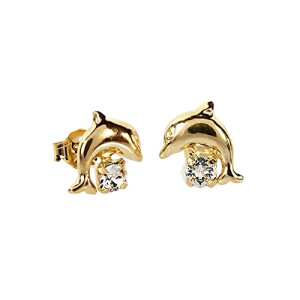 Boucles d'oreille Dauphin argent plaqué or