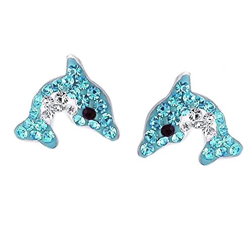 Boucles d'oreille Dauphin bleu-vert variant 0 