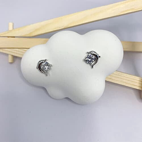 Boucles d'oreille Dauphin blanc variant 1 