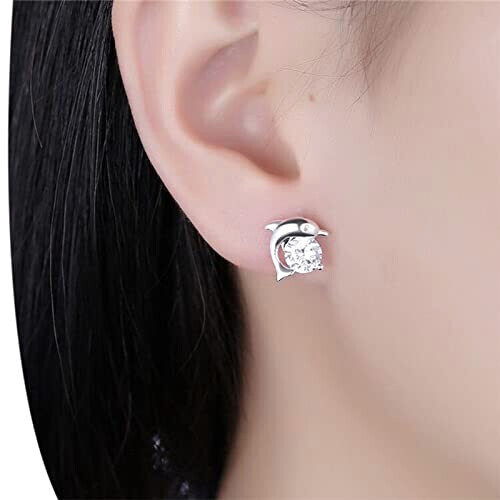 Boucles d'oreille Dauphin blanc variant 2 
