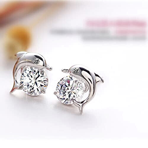 Boucles d'oreille Dauphin blanc variant 3 