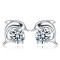Boucles d'oreille Dauphin blanc plaqué or - miniature