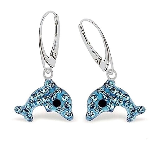 Boucles d'oreille Dauphin bleu