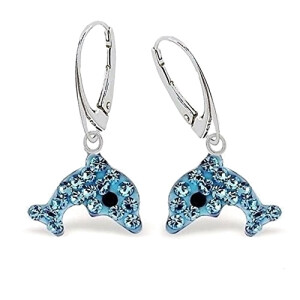 Boucles d'oreille Dauphin bleu