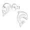 Boucles d'oreille Dauphin argenté - miniature