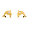 Boucles d'oreille Dauphin or jaune - miniature
