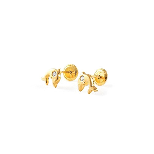 Boucles d'oreille Dauphin or jaune variant 0 