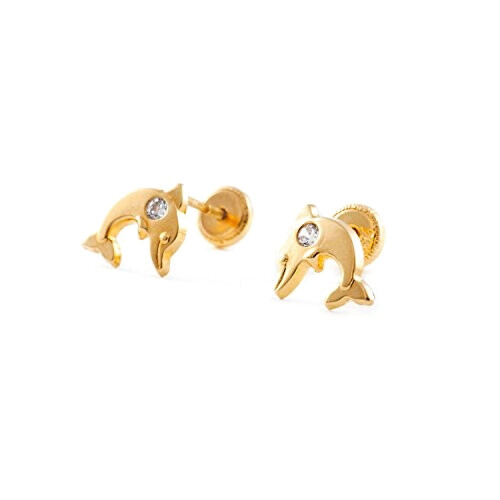 Boucles d'oreille Dauphin or jaune variant 0 