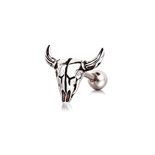 Boucles d'oreille Taureau argenté à tige