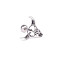 Boucles d'oreille Taureau argenté à tige - miniature variant 2