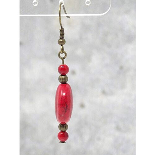 Boucles d'oreille rouge bronze variant 2 