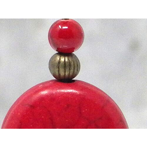 Boucles d'oreille rouge bronze variant 5 