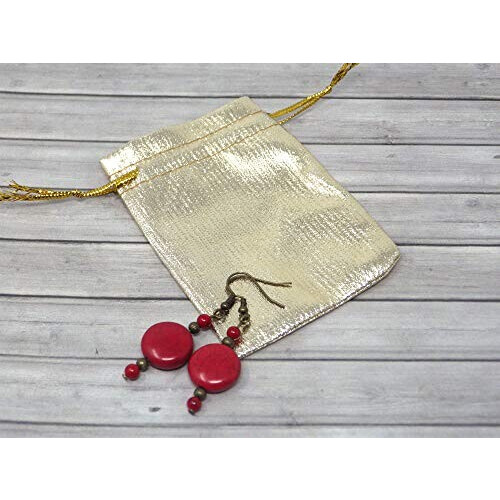Boucles d'oreille rouge bronze variant 6 