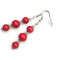 Boucles d'oreille rouge argent acier - miniature