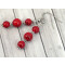 Boucles d'oreille rouge argent acier - miniature variant 1