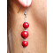 Boucles d'oreille rouge argent acier - miniature variant 2