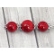 Boucles d'oreille rouge argent acier - miniature variant 3