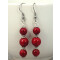 Boucles d'oreille rouge argent acier - miniature variant 4