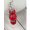Boucles d'oreille rouge argent acier - miniature variant 5