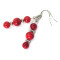 Boucles d'oreille rouge argent acier - miniature