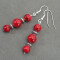 Boucles d'oreille rouge argent acier - miniature variant 1