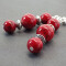 Boucles d'oreille rouge argent acier - miniature variant 3