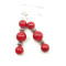 Boucles d'oreille rouge argent acier - miniature variant 5