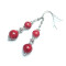 Boucles d'oreille rouge acier argent - miniature