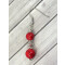 Boucles d'oreille rouge acier argent - miniature variant 2