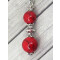 Boucles d'oreille rouge acier argent - miniature variant 3
