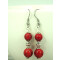Boucles d'oreille rouge acier argent - miniature variant 4