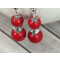 Boucles d'oreille rouge acier argent - miniature variant 5