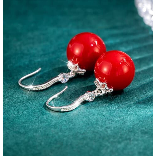 Boucles d'oreille rouge variant 2 