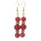 Boucles d'oreille rouge or doré - miniature