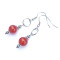 Boucles d'oreille rouge acier argent marron orange - miniature