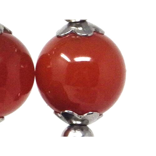 Boucles d'oreille rouge acier argent marron orange variant 2 