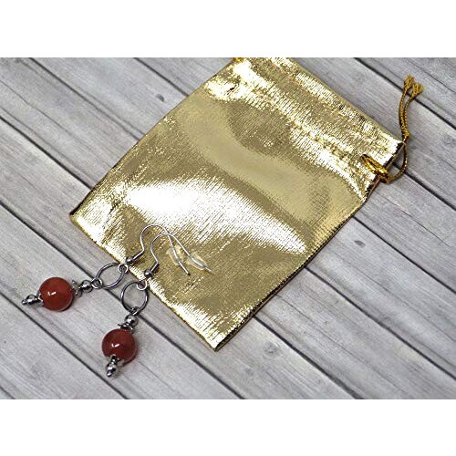 Boucles d'oreille rouge acier argent marron orange variant 3 