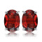 Boucles d'oreille rouge - ovale ct naturelle grenat argent - miniature