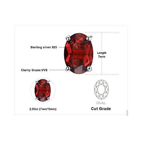 Boucles d'oreille rouge - ovale ct naturelle grenat argent variant 0 