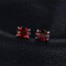 Boucles d'oreille rouge - ovale ct naturelle grenat argent - miniature variant 2