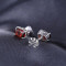 Boucles d'oreille rouge - ovale ct naturelle grenat argent - miniature variant 4