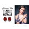 Boucles d'oreille rouge - ovale ct naturelle grenat argent - miniature variant 5