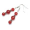 Boucles d'oreille rouge acier argent orange - miniature