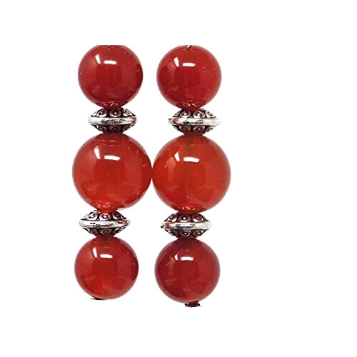 Boucles d'oreille rouge acier argent orange variant 2 